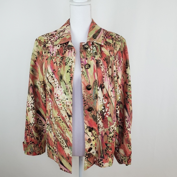 Chico's size 1 (small) vibrant print blazer